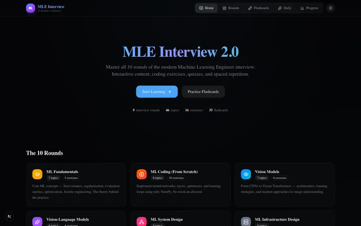 MLE Interview 2.0 screenshot